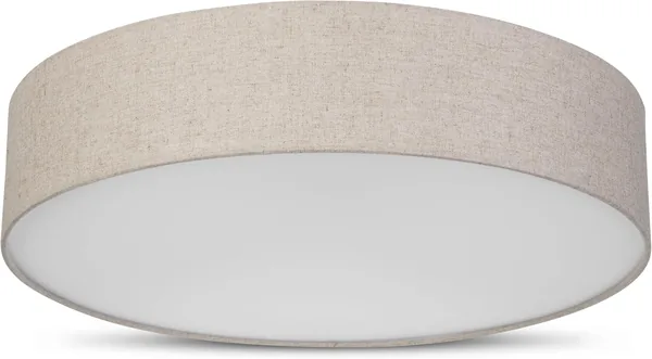 REV Ceiling Light - Round Ceiling Light, 50 cm, with Fabric Lampshade in Vintage Look - Taupe