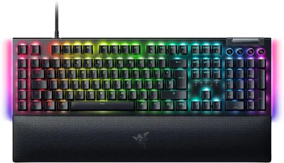 Razer BlackWidow V4 Mechanische Gaming-Tastatur mit Razer Chroma RGB (Mechanische Razer Green-Schalter, 6 eigene Makro-Tasten, Doppelte Anti-Klebe-Oberfläche)