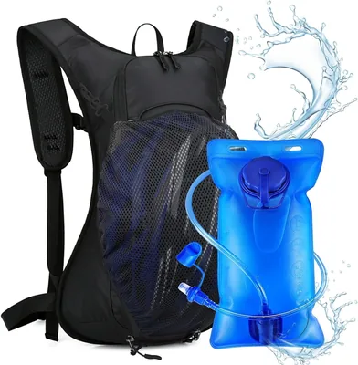 Mochila de Hidratación Deportiva, Bolsa de Hidratación con Bolsa de Vejiga de Agua 2L, Mochila Ciclismo Viaje Impermeable