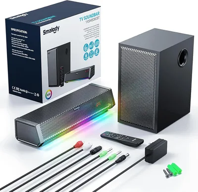 Smalody TV Speakers Soundbar with Subwoofer