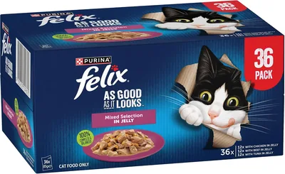 Felix Adult Wet Cat Food Mixed Jelly 36x85g