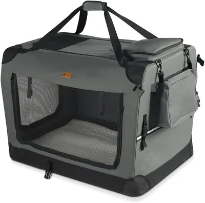 VOUNOT Foldable Dog Cat Carrier Bag M Grey Best Deal