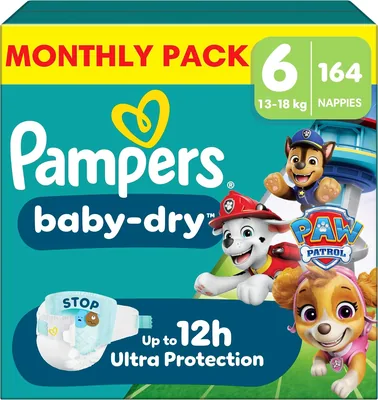 Pampers Baby-Dry Nappies Size 6 Giant 164 Count