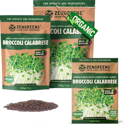 ZenGreens® - EKO Broccoli Calbresse Seedor 80% Off - Valfritt i 10, 200g eller 500g