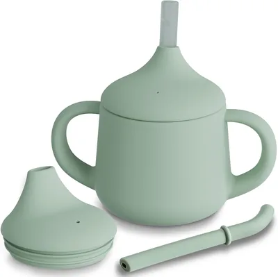 Moonkie Silicone Sippy Cup - 6+ Months with 2 Straws Best Deal