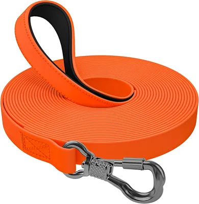 X XBEN Waterdichte Herinnering Leider voor Honden, 3m, 5m, 10m, 15m, 20m, 30m, Rubberen Herinnering Leider met Vergrendelbare Carabiner, Waterbestendig