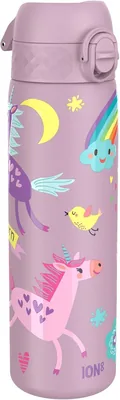 Botella de agua ion8 Inox, 600 ml, No aislada, A prueba de fugas, Fácil de abrir, Resistente al lavavajillas, Candado seguro, Fácil de limpiar