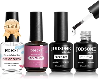 JODSONE 15 ml Primer Base y Top Coat Semipermanente Brillo Superficial Rápido Secado Duradero para Uñas DIY en Casa, 85% de Descuento