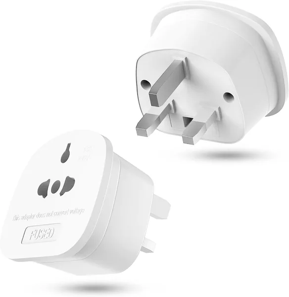 2 Pack European to UK Plug Adaptor