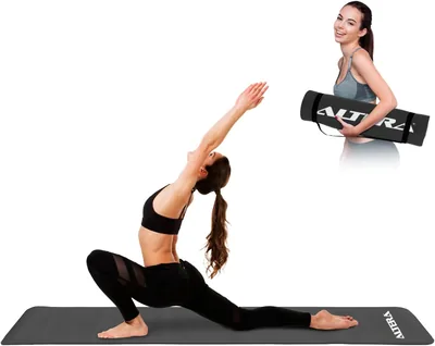 Altera Tapete de Ejercicio NBR 183x63 cm - Antideslizante, 1cm de Grosor, Confortable y Resistente, Ideal para Yoga y Pilates