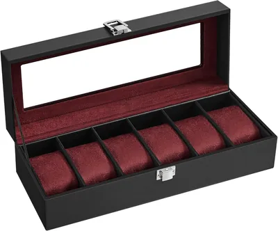 SONGMICS 6-gniazdowe pudełko na zegarki z szklaną pokrywą i metalowym zamkiem - najlepsza oferta