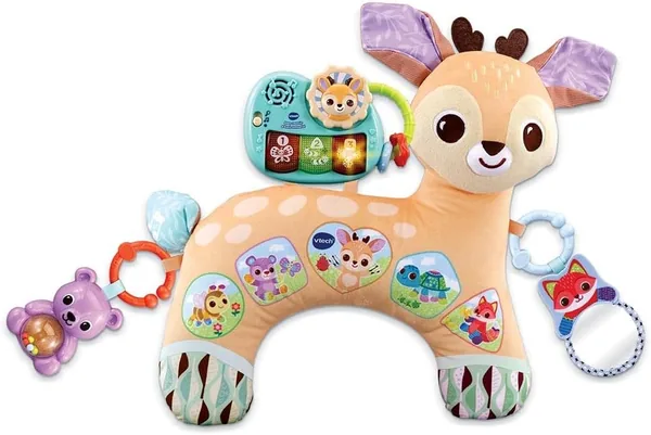 VTech - Oreiller de découverte sensorielle, coussin musical évolutif, jouet pour le développement et l'activité, piano lumineux, raton laveur - 20% Off