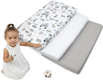 Copriletto per Culla Medi Partners, Set di 3 Fogli Letto per Neonati, 100% Cotone - Sconto 47%
