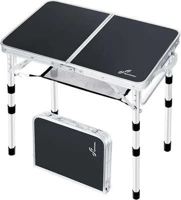 Sportneer Campingditt, målbar och lätt, med aluminiumbeleg og MDF-topp, 4 höjdsinställningar (Best Deal)