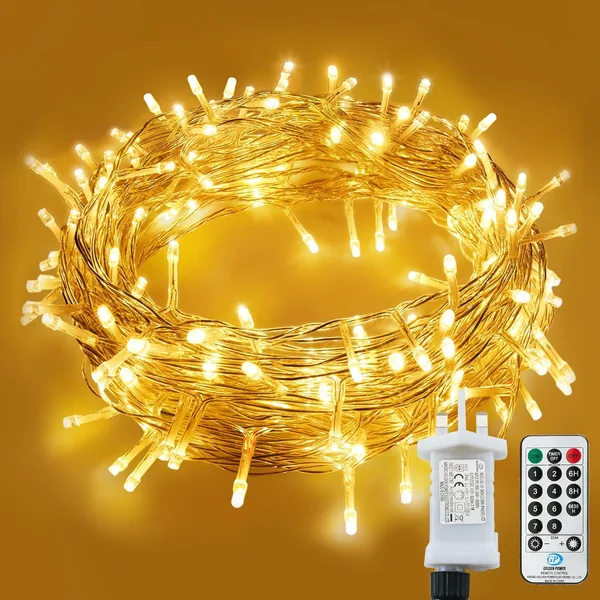 LITYBY Fairy Lights Plug in Waterproof,15M/49ft 120 LED String Lights Main Powered,8 Modes Remote Control Outdoor/Indoor,Garden Christmas Lights for Patio,Bedroom,Party Decorations