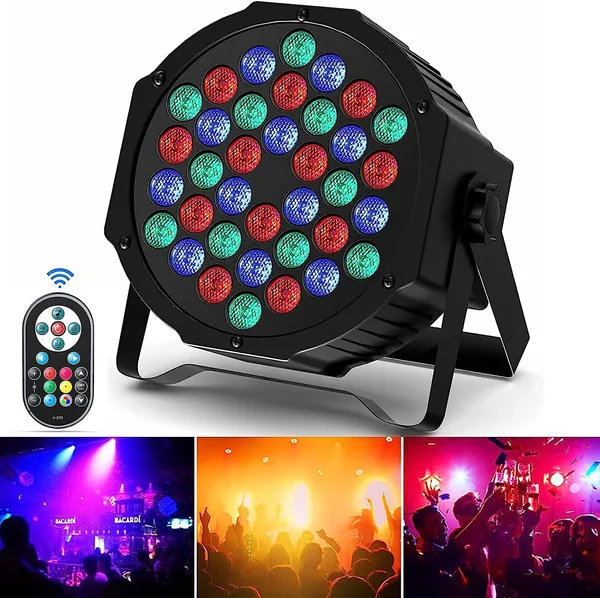 Éclairage de scène U'King RGB avec activation sonore, 72 W par 36 projecteurs LED, ensemble lumière pour créer une ambiance disco