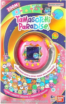 Tamagotchi Paradise Orange Tropics - Peluche Virtuelle à Élever - Roue Zoom - Jouet Interactif en Français - Rose