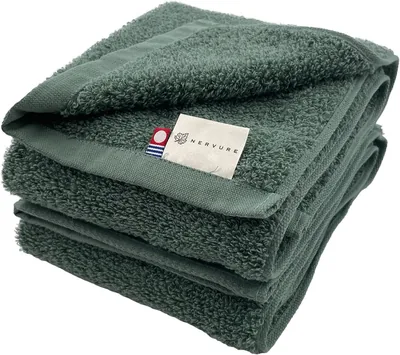 Imabari Towel Lian Face Towels (Island Green) - Soft, Absorbent, Premium Pack of 2