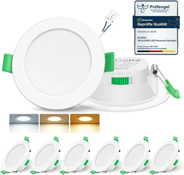 ALUSSO LED Recessed Spotlight 230 V 7 W Dimmable IP44