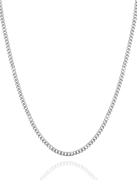 Swarovski Men's Necklace, Curb Chain, 6-Sided Cut, Hypoallergenic, Stainless Steel