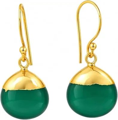 Gempires Teardrop Dangle Earrings - Brownish Golden