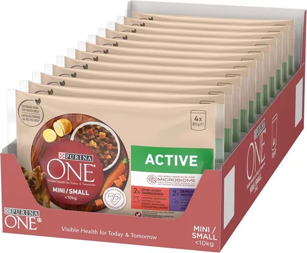 PURINA ONE | Małe psy <10kg | Karma mokra dla dorosłych | Kaczka, Wołowina | 12x (4x85g) - Najlepsza cena