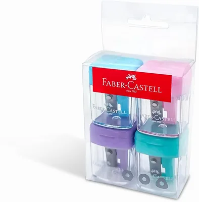 Faber-Castell Minibox Sharpener 4pc Pastel Colours