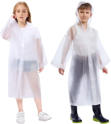 Vicloon Kinderen Regenjas voor Meisjes Jongens Draagbare Regenjas Kinder Regenponcho Waterdicht met Capuchon en Mouwen Regenpracht