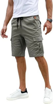 Elegancity Herren Cargo Shorts, Sommer Casual Hosen, Kurz Elastische Taille Chino Shorts mit 6 Taschen, S-XXL - Best Deal