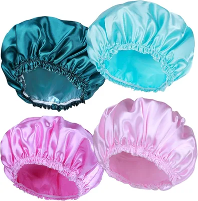 Shower Caps for Women 4 PCS Elastic Bath Caps Best Deal