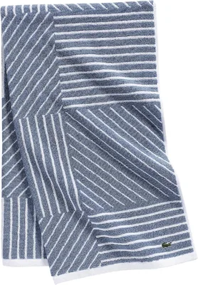 Lacoste Guethary - Toalla de baño de algodón, 76 x 137 cm, Mezclilla