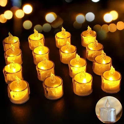 Velas LED sin Llama MCSWKEY, 24 Velas de Té de Luz LED Electrónicas Realistas a Batería
