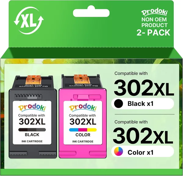 Filtre en ton noir et couleur de 302 XL pour HP DeskJet 3639/3630/3632/3636/Envy 4520/4527/4525/4524 OfficeJet 3831/3833/3830