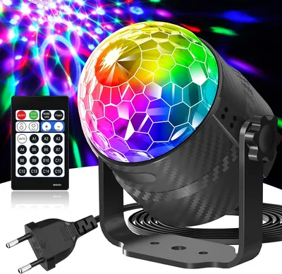 Ballon disco à rotation 360° avec contrôle musical et télécommande | Câble de 2 m, boule facettée RGBP de 15 couleurs