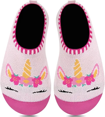Kyopp Slipper für Kinder, Mädchenbarfußschuhe, Spielzimmer-Slipper für Jungen mit Rutschfester Sohle und Atmungsaktivem Material für das Erste Gehen