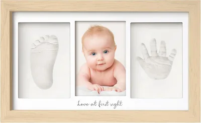 KeaBabies Baby Hand and Footprint Kit - Clay Keepsake Frame