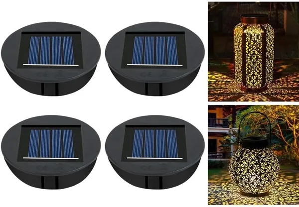Flintronic 4 PCS 3.15 inch Solar Lights Replacement Top Led Solar Panel for Outdoor Lanterns