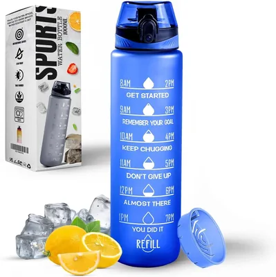 K-MART Water Bottle 1L - Time Markings