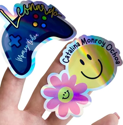 Etiquetas Adhesivas Personalizadas para Niños DTF UV Super Resistentes Diferentes TAMAÑOS - Mejor Precio
