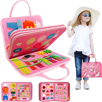 MHKBD Tablero Montessori 8 en 1, Juguete Sensorial para Niños de 1 a 3 Años, Educación Divertida