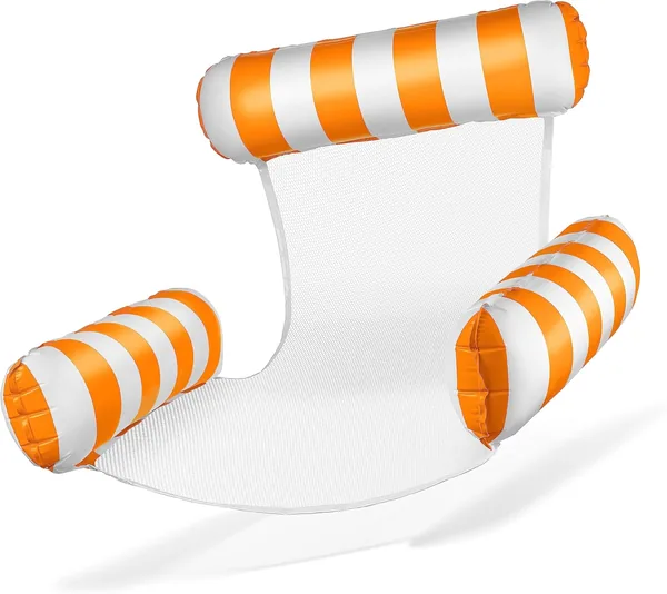 Balinco Luftmatte Pool, Inflatabel Armstol, Vattenstol med Rygg- och Armstöd, Schwimmsessel, Poolstol, Deckstol
