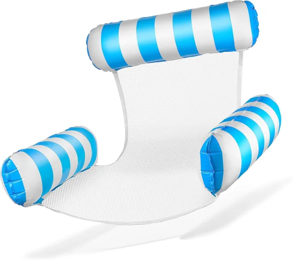 Balinco Luftmatte Pool, Aufblasbarer Stuhl mit Rücken- und Armlehnen, Schwimmsitz, Poolstuhl, Sonnenstuhl, Wasserstuhl - 15% Rabatt