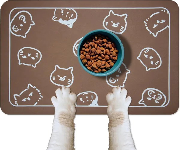 YCT Cat Food Mat - Non-Slip, Absorbent for Food & Water