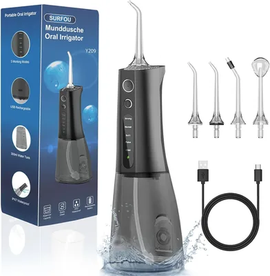 SURFOU Dental Jet Professional Water Flosser för Tänder, Vattendryare och Irrigator för Tänderväxling