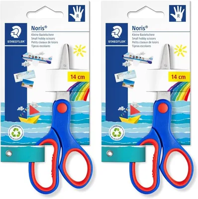 Staedtler Noris Club 965 14NBK Tijeras para Niños de 5.5 Pulgadas, Coloridas (Paquete de 2)