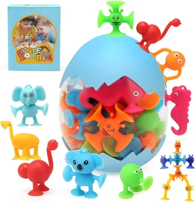 BelleStyle Montessori Suction Cup Toy 26 stuks voor kinderen vanaf 3 jaar - Sensorisch Speelgoed Silicone Bouwblokken Reisvriendelijk