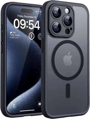 حالة iPhone 15 Pro مغناطيسية مع تعزيز حماية الكاميرا، متوافقة مع MagSafe، مضادة للصدمات وخالية من الخدوش - 6.1 بوصة