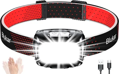Blukar Headlamp Rechargeable, Super Bright LED, 8 Modus, Vattenfast, Lang B - Best Deal