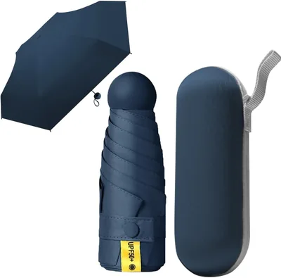 Paraguas de Bolsillo MXCOCO para Lluvia y Sol, Mini Sombrilla Plegable con Protección UV y Resistente al Viento y la Lluvia