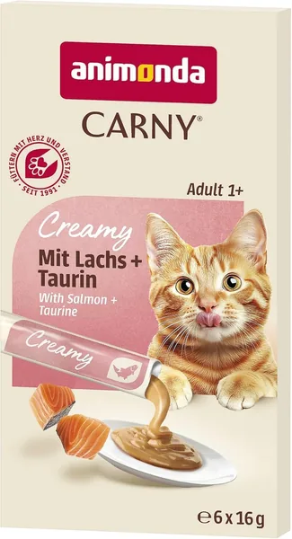 Animonda Carny Creamy Adult Karma dla Kotów, Łosoś/Tauryna, 6 x 15 g - Najlepszy Ceny